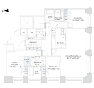 ラ・トゥール芝公園【3309号室】の間取り