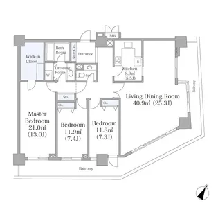 六甲ハイツ【906号室】の間取り