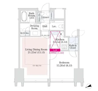 ラ・トゥール新宿グランド【3705号室】の間取り