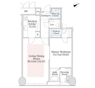 プラティーヌ西新宿【1107号室】の間取り