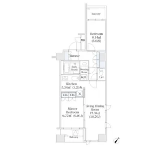 勝どきハイツ【707号室】の間取り