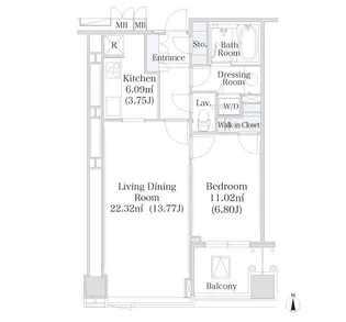 大井町ハイツ【1205号室】の間取り