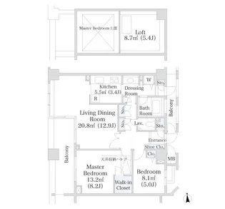 芝公園レジデンス【703号室】の間取り