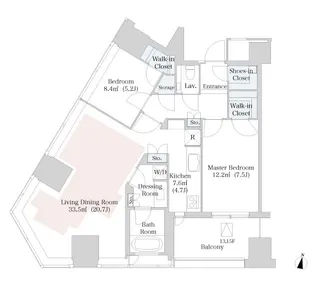 セントラルパークタワー・ラ・トゥール新宿【1509号室】の間取り