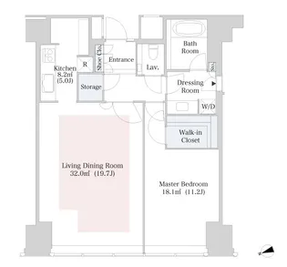 セントラルパークタワー・ラ・トゥール新宿【2707号室】の間取り