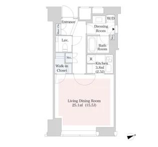 セントラルパークタワー・ラ・トゥール新宿【3320号室】の間取り