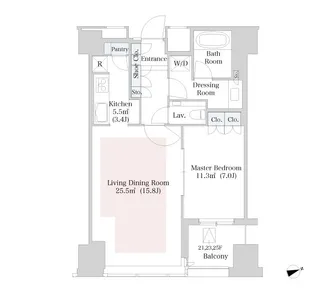 セントラルパークタワー・ラ・トゥール新宿【2617号室】の間取り