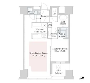セントラルパークタワー・ラ・トゥール新宿【806号室】の間取り