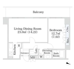 千代田ファーストハイツ【1720号室】の間取り