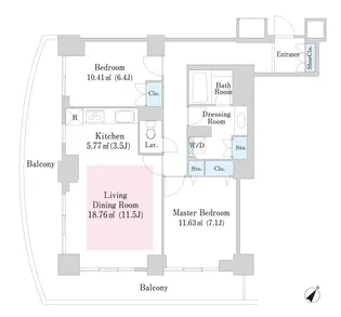 プラティーヌ田町【81号室】の間取り