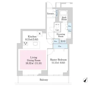 プラティーヌ田町【133号室】の間取り