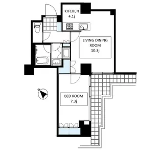 六本木ファーストプラザ【1023号室】の間取り