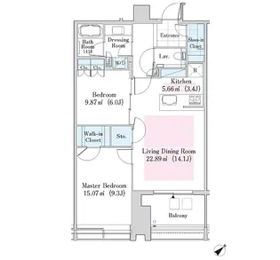 ラ・トゥール新宿ガーデン【2402号室】の間取り