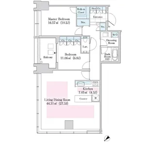 ラ・トゥール新宿ガーデン【26階】の間取り