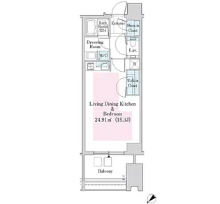 ラ・トゥール新宿ガーデン【3621号室】の間取り