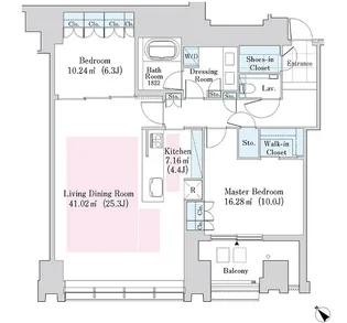 ラ・トゥール新宿ガーデン【3701号室】の間取り