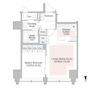 ラ・トゥール飯田橋【1102号室】の間取り