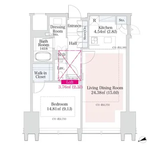 ラ・トゥール新宿グランド【3603号室】の間取り
