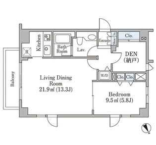 代官山ハイツ【b-504号室】の間取り