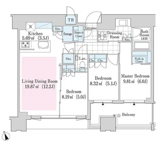大崎ガーデンレジデンス【1507号室】の間取り