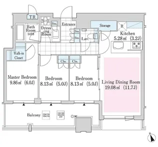 大崎ガーデンレジデンス【2004号室】の間取り