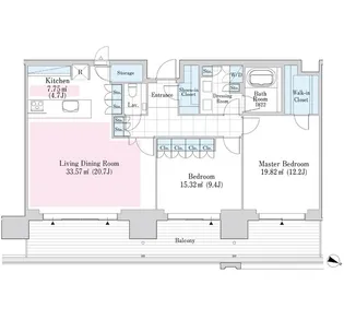 六本木グランドタワーレジデンス【1802号室】の間取り