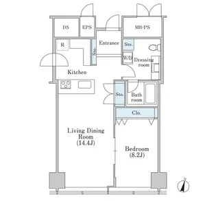 ラ・トゥール芝公園II【3004号室】の間取り
