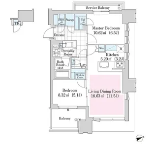 大崎ガーデンレジデンス【2001号室】の間取り