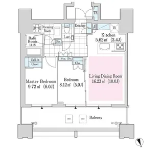 大崎ガーデンレジデンス【2213号室】の間取り