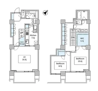 六本木ファーストプラザ【1925号室】の間取り