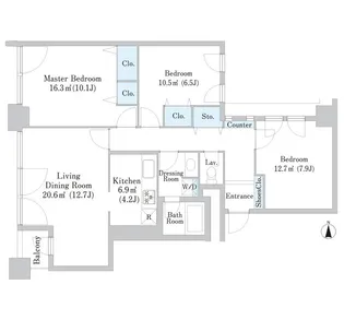 芝浦ハイツ【1406号室】の間取り