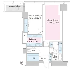 ラ・トゥール新宿ファースト【2901号室】の間取り