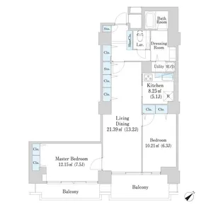 六本木ファーストプラザ【1025号室】の間取り