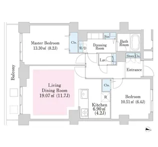 プラティーヌ田町【104号室】の間取り