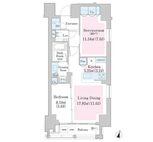 南麻布レジデンス【10階】の間取り