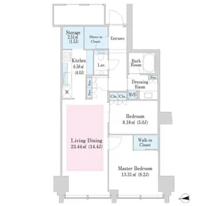 ラ・トゥール飯田橋【706号室】の間取り