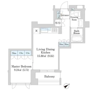 アパートメンツ元麻布内田坂【5階】の間取り