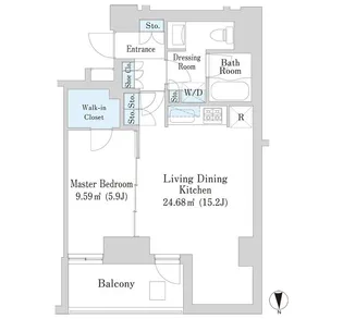 アパートメンツ元麻布内田坂【6階】の間取り
