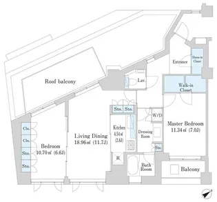 アパートメンツ元麻布内田坂【604号室】の間取り