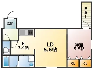 フジパレス東灘Ⅲ番館【2階】の間取り