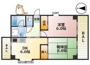 白い小さなMansion六甲【302号室】の間取り