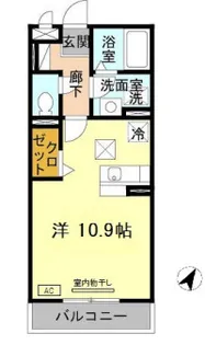 ローズコート芦屋【1階】の間取り