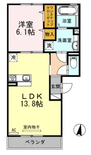 グランドゥールTAKEO【1階】の間取り