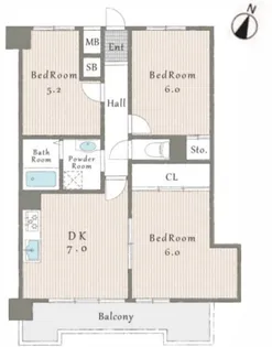 マリンクレール六甲1【6階】の間取り