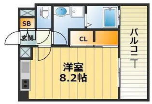 ベルヴィ六甲【803(B2)号室】の間取り