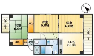 サンパレス21御影Ⅱ【3階】の間取り