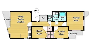 御影大蔵マンション【3階】の間取り