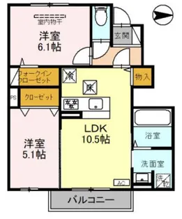 コンフォール赤坂【1階】の間取り