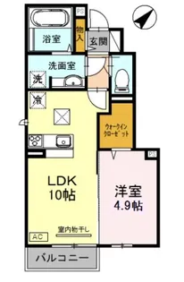 グランデディーオB棟【1階】の間取り