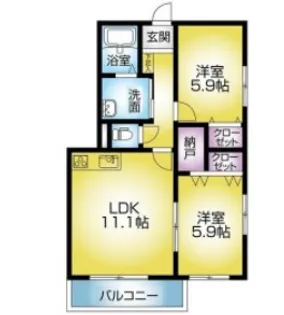 スリージェ壱番館【2階】の間取り